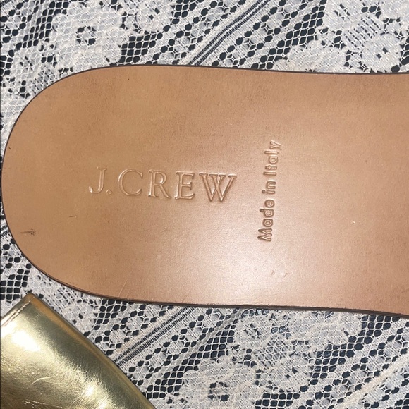 J. Crew Metallic Gold Slide Sandals - Picture 2 of 8